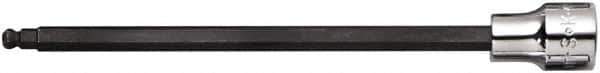 SK - 3/8" Drive, 5mm Hex Bit Socket - 6" OAL, 5" Bit Length, Ball End - Apex Tool & Supply