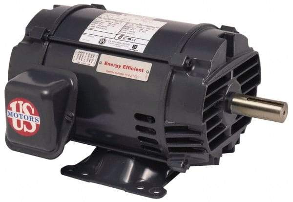 US Motors - 200 hp, ODP Enclosure, No Thermal Protection, 880 RPM, 575 Volt, 60 Hz, Three Phase Energy Efficient Motor - Size 449 Frame, Rigid Mount, 1 Speed, Ball Bearings, 202 Full Load Amps, F Class Insulation, CCW Lead End - Apex Tool & Supply