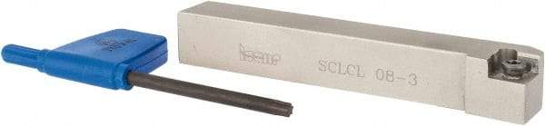 Iscar - SCLC, Left Hand Cut, 1/2" Shank Height x 1/2" Shank Width, Neutral Rake Indexable Turning Toolholder - 3-1/2" OAL, CC.T 3 Insert Compatibility, Series Isoturn - Apex Tool & Supply