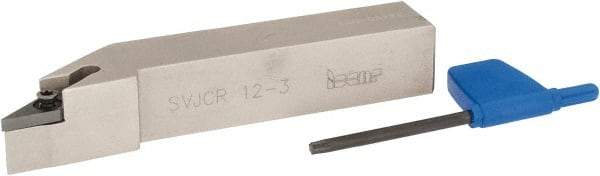 Iscar - SVJC, Right Hand Cut, 3° Lead Angle, 3/4" Shank Height x 3/4" Shank Width, Neutral Rake Indexable Turning Toolholder - 4-1/2" OAL, VB..33. Insert Compatibility, Series Isoturn - Apex Tool & Supply