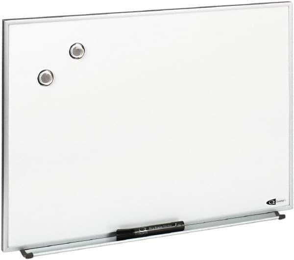 Quartet - 16" High x 23" Wide Enameled Steel Magnetic Marker Board - Aluminum Frame, 1-1/4" Deep, Includes Accessory Tray/Rail, One Dry-Erase Marker & Magnets & Mounting Kit - Apex Tool & Supply