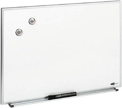 Quartet - 16" High x 23" Wide Enameled Steel Magnetic Marker Board - Aluminum Frame, 1-1/4" Deep, Includes Accessory Tray/Rail, One Dry-Erase Marker & Magnets & Mounting Kit - Apex Tool & Supply