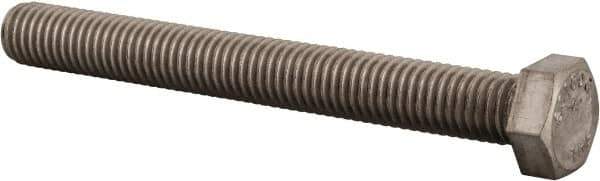 Value Collection - 1/2-13 UNC, 4-1/2" Length Under Head Hex Head Cap Screw - Fully Threaded, Grade 316 Stainless Steel, Uncoated, 3/4" Hex - Apex Tool & Supply