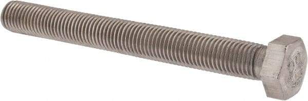 Value Collection - 7/8-9 UNC, 8" Length Under Head Hex Head Cap Screw - Fully Threaded, Grade 316 Stainless Steel, Uncoated, 1-5/16" Hex - Apex Tool & Supply