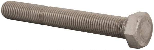 Value Collection - 1-8 UNC, 8" Length Under Head Hex Head Cap Screw - Fully Threaded, Grade 316 Stainless Steel, Uncoated, 1-1/2" Hex - Apex Tool & Supply