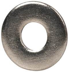 Value Collection - #4 Screw, Grade 316 Stainless Steel Standard Flat Washer - 1/8" ID x 5/16" OD, 0.031" Thick, Plain Finish - Apex Tool & Supply