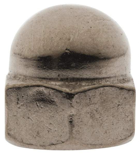 Value Collection - 1/4-20" UNC, 7/16" Width Across Flats, Uncoated, Stainless Steel Acorn Nut - 15/32" Overall Height, Grade 316 - Apex Tool & Supply