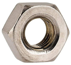 Value Collection - 1/4-28 UNF Stainless Steel Right Hand Hex Nut - 7/16" Across Flats, 3/16" High, Uncoated - Apex Tool & Supply