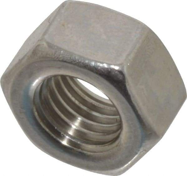 Value Collection - 5/16-24 UNF Stainless Steel Right Hand Hex Nut - 1/2" Across Flats, 7/64" High, Uncoated - Apex Tool & Supply