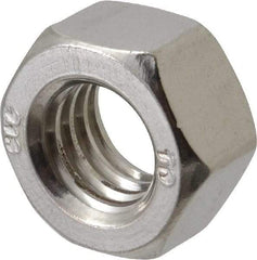 Value Collection - 7/16-14 UNC Stainless Steel Right Hand Hex Nut - 11/16" Across Flats, 3/8" High, Uncoated - Apex Tool & Supply