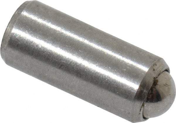Gibraltar - 0.284" Body Length x 1/8" Body Diam, 0.75 Lb Init to 2.5 Lb Final End Force, Stainless Steel Press Fit Ball Plunger - 0.093" Ball Diam, 0.035" Max Ball Reach, +0.0010; +0.0020" Tolerance - Apex Tool & Supply