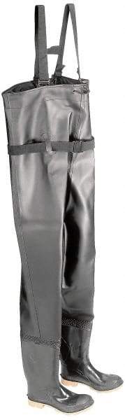 Dunlop Protective Footwear - Men's Size 11 Medium Width Steel Wader - Black, PVC Upper, 56-3/5" High, Cold Protection, Non-Slip, Waterproof - Apex Tool & Supply