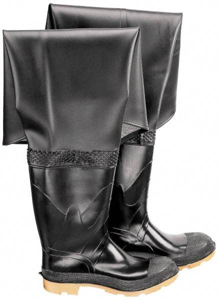 Dunlop Protective Footwear - Men's Size 11 Medium Width Steel Wader - Black, PVC Upper, 35" High, Cold Protection, Non-Slip, Waterproof - Apex Tool & Supply
