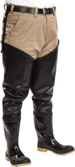 Dunlop Protective Footwear - Men's Size 9 Medium Width Steel Wader - Black, PVC Upper, 35" High, Cold Protection, Non-Slip, Waterproof - Apex Tool & Supply