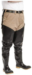 Dunlop Protective Footwear - Men's Size 10 Medium Width Steel Wader - Black, PVC Upper, 35" High, Cold Protection, Non-Slip, Waterproof - Apex Tool & Supply