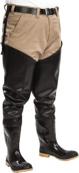 Dunlop Protective Footwear - Men's Size 12 Medium Width Steel Wader - Black, PVC Upper, 35" High, Cold Protection, Non-Slip, Waterproof - Apex Tool & Supply