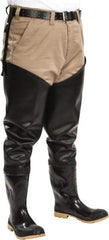 Dunlop Protective Footwear - Men's Size 12 Medium Width Steel Wader - Black, PVC Upper, 35" High, Cold Protection, Non-Slip, Waterproof - Apex Tool & Supply