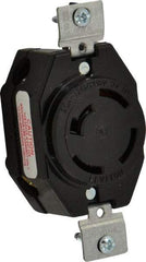 Leviton - 120/208 VAC, 20 Amp, NonNEMA, Ungrounded Receptacle - 4 Poles, 4 Wire, Female End, Black - Apex Tool & Supply