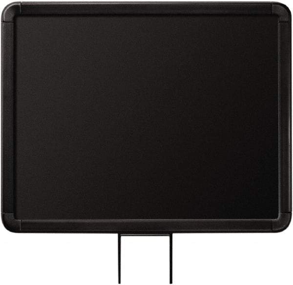 Lavi Industries - 14" High x 11" Long x 11" Wide Barrier Sign Frame - Aluminum, Powdercoat Finish, Black, Use with Stanchion - Apex Tool & Supply
