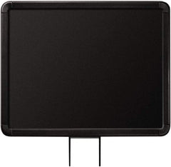 Lavi Industries - 14" High x 11" Long x 11" Wide Barrier Sign Frame - Aluminum, Powdercoat Finish, Black, Use with Stanchion - Apex Tool & Supply