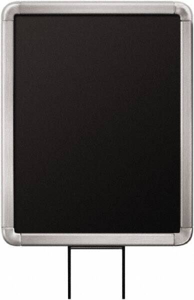 Lavi Industries - 11" High x 8-1/2" Long x 8-1/2" Wide Barrier Sign Frame - Aluminum, Satin Chrome Finish, Satin Aluminum, Use with Stanchion - Apex Tool & Supply