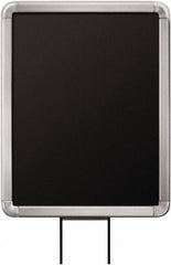 Lavi Industries - 11" High x 8-1/2" Long x 8-1/2" Wide Barrier Sign Frame - Aluminum, Satin Chrome Finish, Satin Aluminum, Use with Stanchion - Apex Tool & Supply