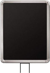 Lavi Industries - 14" High x 11" Long x 11" Wide Barrier Sign Frame - Aluminum, Satin Chrome Finish, Satin Aluminum, Use with Stanchion - Apex Tool & Supply