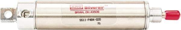 ARO/Ingersoll-Rand - 3" Stroke x 1-1/2" Bore Single Acting Air Cylinder - 1/8 Port, 7/16-20 Rod Thread, 200 Max psi, -40 to 160°F - Apex Tool & Supply