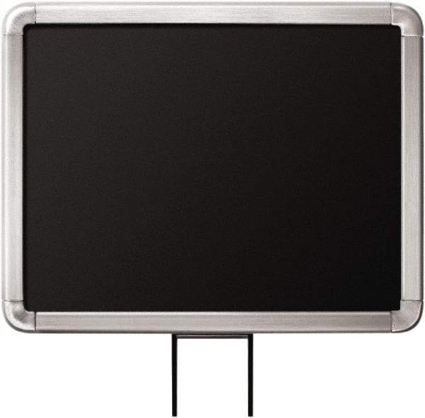 Lavi Industries - 11" High x 8-1/2" Long x 8-1/2" Wide Barrier Sign Frame - Aluminum, Satin Chrome Finish, Satin Aluminum, Use with Stanchion - Apex Tool & Supply