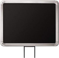 Lavi Industries - 11" High x 8-1/2" Long x 8-1/2" Wide Barrier Sign Frame - Aluminum, Satin Chrome Finish, Satin Aluminum, Use with Stanchion - Apex Tool & Supply