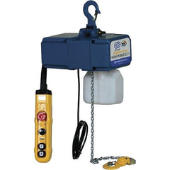 Vestil - 1/4 Ton Capacity, 0 to 49 FPM Lift Speed, 220 Volt, Electric Chain Hoist - 0.5 Output hp, 13' Max Lift - Apex Tool & Supply
