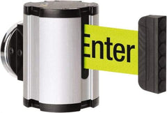 Lavi Industries - 3-1/2" High x 2-1/2" Long x 2-1/2" Wide Magnetic Wall Mount Barrier - Aluminum, Satin Chrome Finish, Satin Aluminum, Use with Magnetic Wall Mount Barriers - Apex Tool & Supply