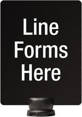 Lavi Industries - 14" High x 11" Long x 11" Wide Barrier Sign Frame - PVC, Sintra Finish, Black, Use with Tempest - Apex Tool & Supply