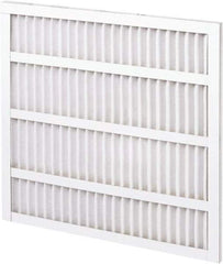 Made in USA - 12" Noml Height x 12" Noml Width x 1" Noml Depth, 35% Capture Efficiency, Wireless Pleated Air Filter - MERV 8, Synthetic, Integrated Clay Coated Paper Board Frame, 300 Max FPM, 300 CFM, For Any Unit - Apex Tool & Supply
