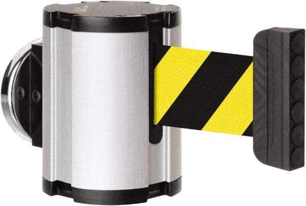Lavi Industries - 3-1/2" High x 2-1/2" Long x 2-1/2" Wide Magnetic Wall Mount Barrier - Aluminum, Satin Chrome Finish, Satin Aluminum, Use with Magnetic Wall Mount Barriers - Apex Tool & Supply