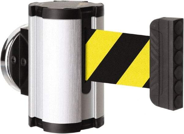 Lavi Industries - 3-1/2" High x 2-1/2" Long x 2-1/2" Wide Magnetic Wall Mount Barrier - Aluminum, Satin Chrome Finish, Satin Aluminum, Use with Magnetic Wall Mount Barriers - Apex Tool & Supply