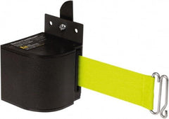 Lavi Industries - 3-1/2" High x 3-1/4" Long x 3-1/4" Wide Retractable Barrier Belt - Aluminum, Powdercoat Finish, Black, Use with Upright - Apex Tool & Supply