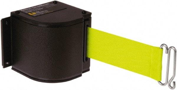 Lavi Industries - 3-1/2" High x 3-1/4" Long x 3-1/4" Wide Retractable Barrier Belt - Aluminum, Powdercoat Finish, Black, Use with Upright - Apex Tool & Supply