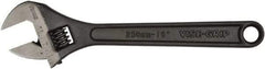Irwin - 1-1/4" Jaw Capacity, 10" Standard Adjustable Wrench - Chrome Vanadium Steel, Black Finish - Apex Tool & Supply