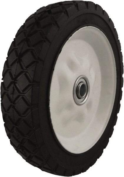 Marathon Industries - 7 Inch Diameter x 1-1/2 Inch Wide, Rubber Caster Wheel - 60 Lb. Capacity, 1-3/8 Inch Hub Length, 1/2 Inch Axle Diameter - Apex Tool & Supply