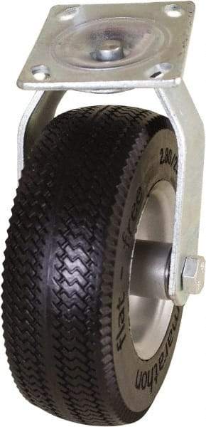 Marathon Industries - 8" Diam x 3-19/64" Wide x 10" OAH Top Plate Mount Swivel Caster - Polyurethane, 275 Lb Capacity, 4 x 4-1/2" Plate - Apex Tool & Supply