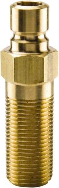 Parker - 1/16 NPTF Brass Hydraulic Hose Male Pipe Thread Extended Nipple - 200 psi, 3 GPM, Series Moldmate - Apex Tool & Supply