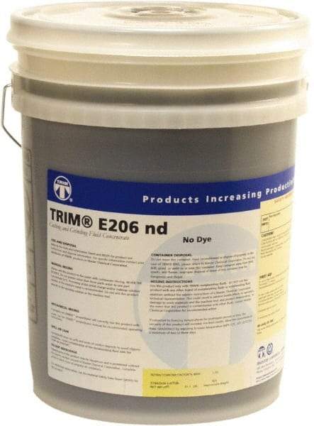 Master Fluid Solutions - Trim E206 nd, 5 Gal Pail Cutting & Grinding Fluid - Water Soluble, For Cutting, Grinding - Apex Tool & Supply