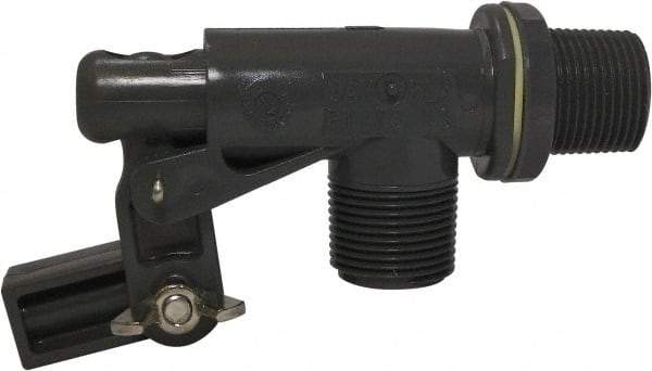 Control Devices - 3/4" Pipe, PVC, Angle Pattern-Single Seat, Mechanical Float Valve - 100 psi, MNPT End Connections - Apex Tool & Supply