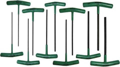 Bondhus - 11 Piece T6 to T50 T-Handle Cushion Grip Torx Key Set - T6, T8, T10, T15, T20, T25, T27, T30, T40, T45, T50 Torx Size - Apex Tool & Supply