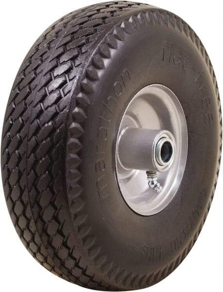 Marathon Industries - 3-19/64" Wide x 10-1/2" High x 4" Deep Flat Free Hand Truck Tire - 300 Lb Load Capacity - Apex Tool & Supply