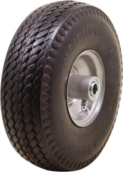 Marathon Industries - 3-19/64" Wide x 10-1/2" High x 4" Deep Flat Free Hand Truck Tire - 300 Lb Load Capacity - Apex Tool & Supply
