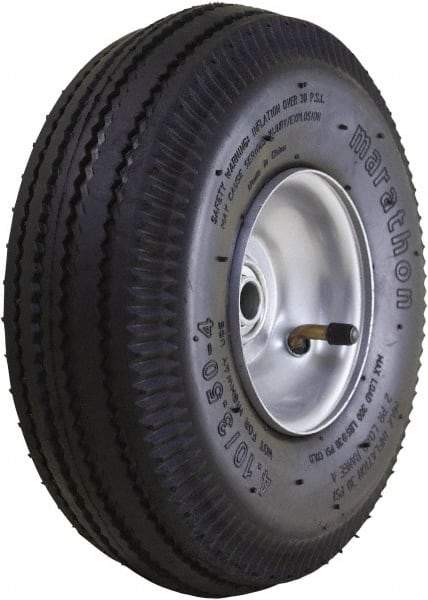 Marathon Industries - 3-19/64" Wide x 10-1/2" High x 4" Deep Sawtooth Pneumatic Hand Truck Tire - 300 Lb Load Capacity - Apex Tool & Supply