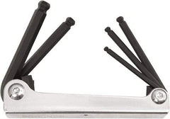 Bondhus - 5 Piece Fold-Up Ball End Hex Key Set - Hex Range 3/16 to 3/8", Protanium High Torque Steel - Apex Tool & Supply
