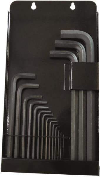 Bondhus - 17 Piece L-Key Hex Key Set - Hex Range 0.035 to 5/8", Protanium High Torque Steel - Apex Tool & Supply